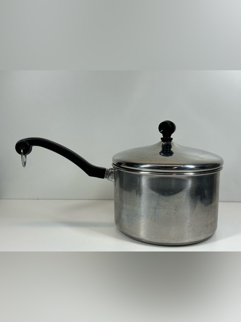 Farberware Pan Pot 3 Qt Quart Stainless Steel Lid Aluminum Clad USA Vintage